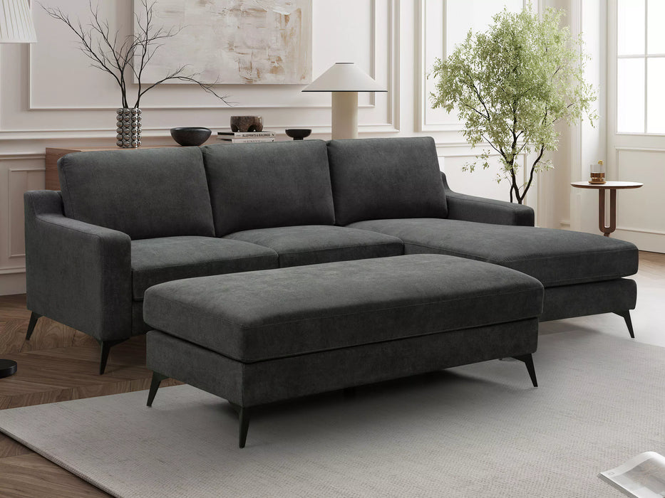 Leo 3 Seater Fabric Chaise with Ottoman