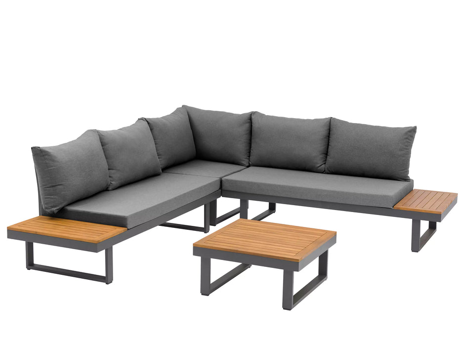 Canary 6 Seater Outdoor Reversible Chaise Lounge Setting with Coffee Table
