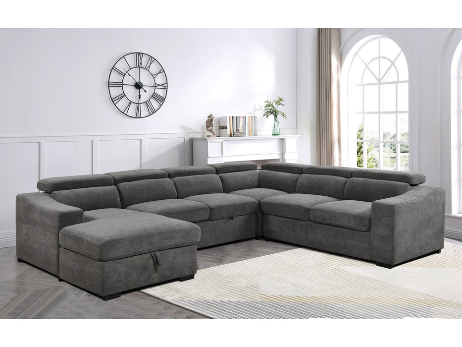 Venosa 6 Seater Fabric Chaise Sofabed with Storage