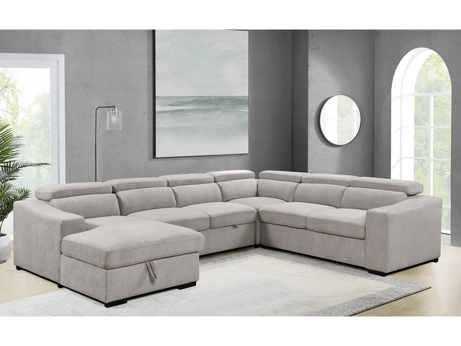 Venosa 6 Seater Fabric Chaise Sofabed with Storage