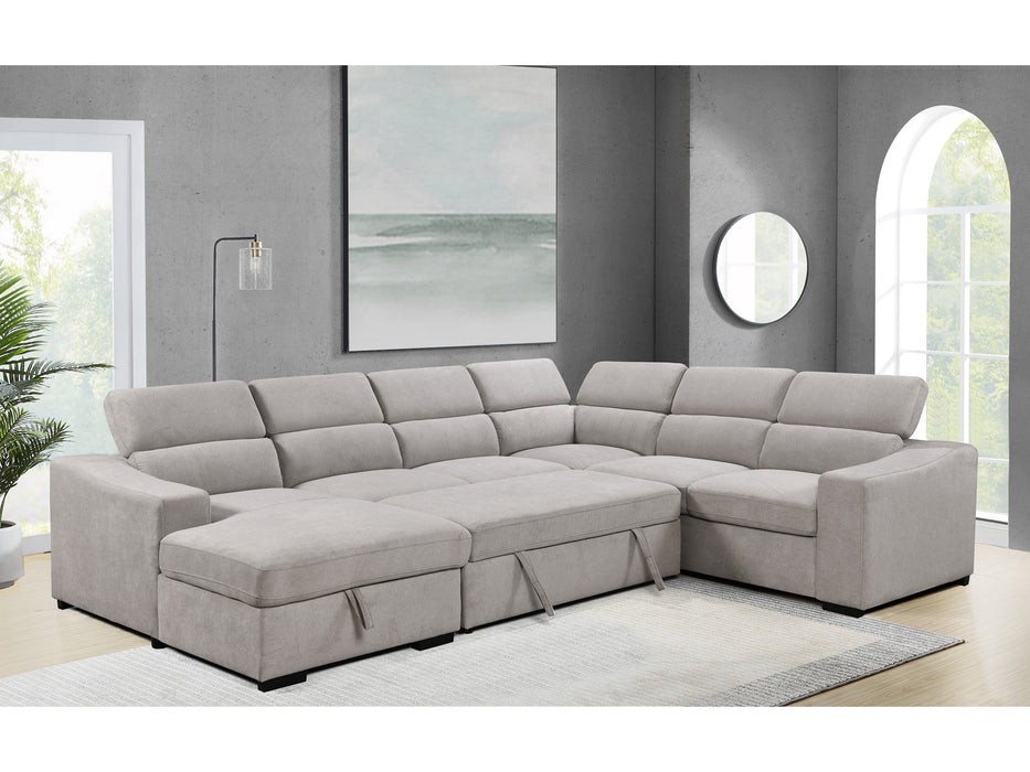 Venosa 6 Seater Fabric Chaise Sofabed with Storage
