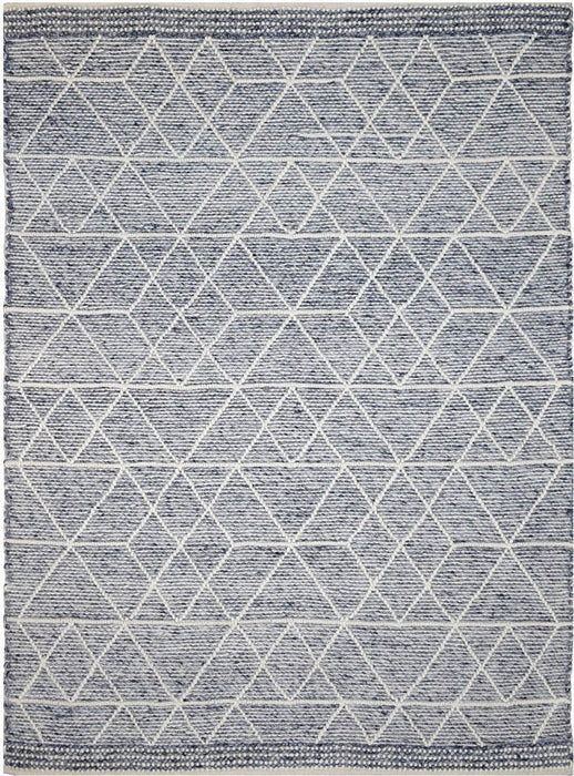Albona Blue White Wool Rug