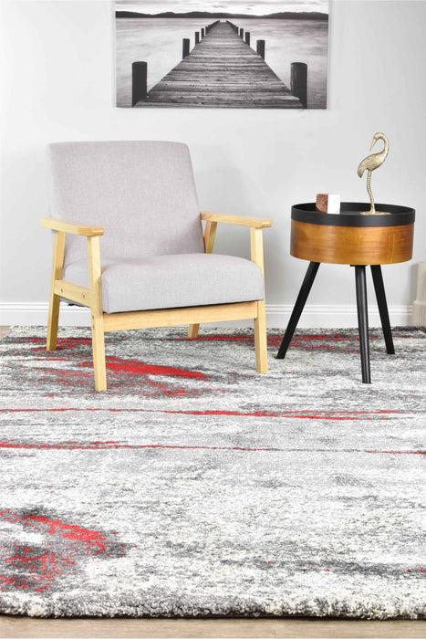 Dahlia 176 Grey Red Rug