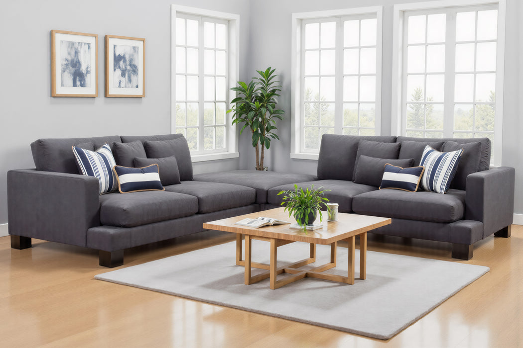 Manhattan 4 Seater Fabric Modular Plus Ottoman