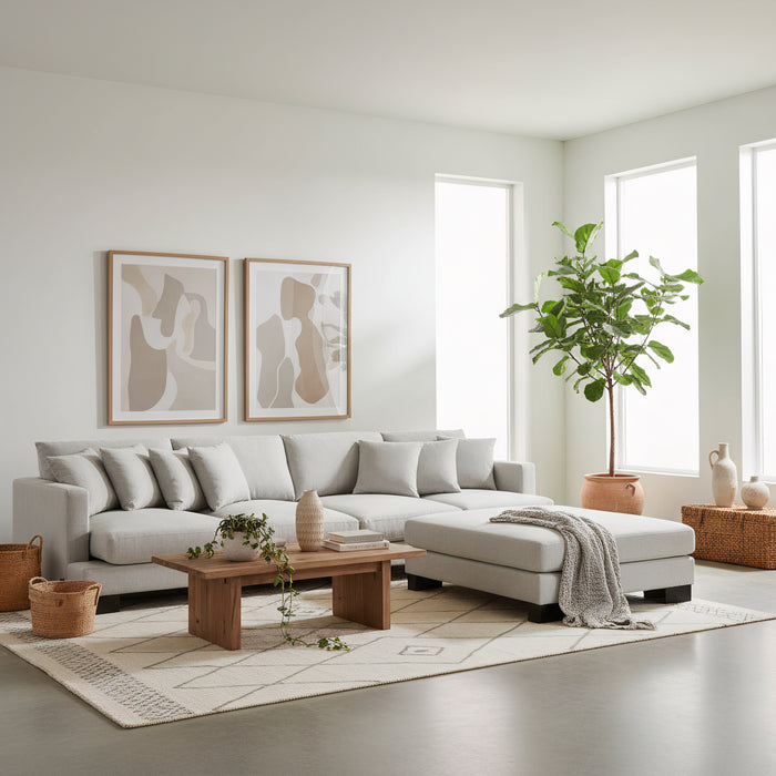 Manhattan 4 Seater Fabric Modular Plus Ottoman