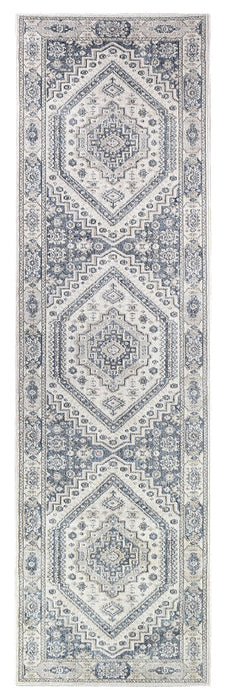Medina Cream Blue Runner Rug A161A