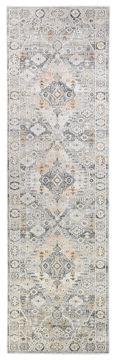 Medina Grey Mustard Runner Rug 0320C