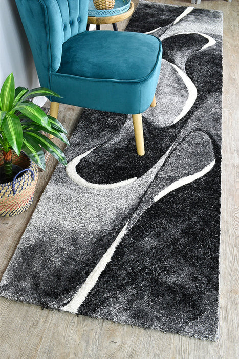 Millard 37 Dark Grey White Rug