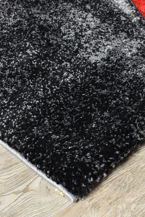 Millard 37 Dark Grey Red Rug