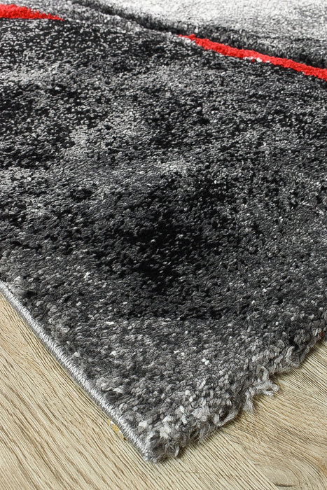 Millard 37 Dark Grey Red Rug