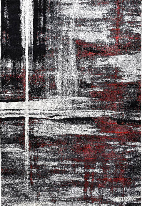 Millard 347 Light Grey Red Rug