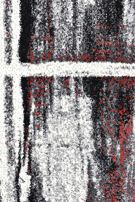 Millard 347 Light Grey Red Rug