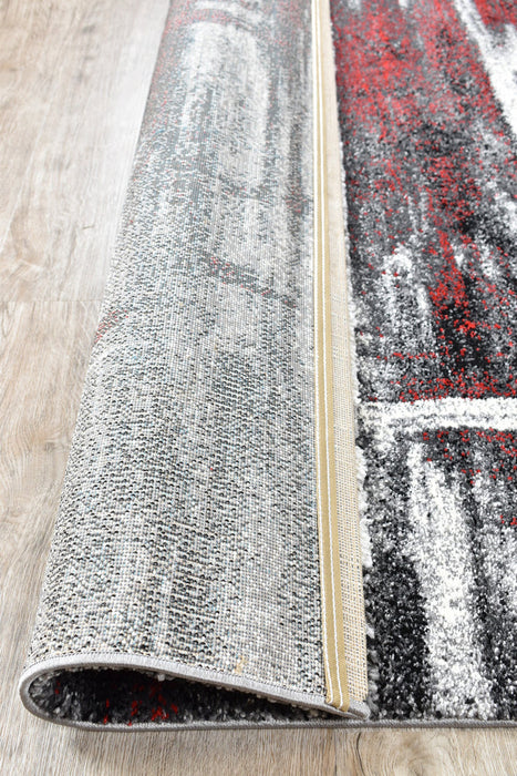 Millard 347 Light Grey Red Rug