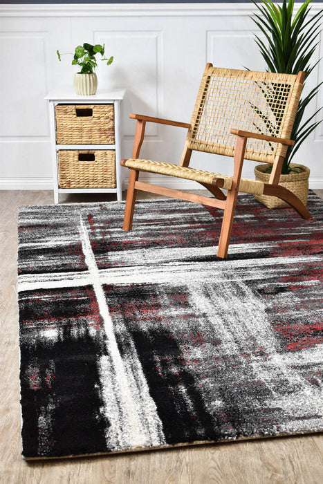 Millard 347 Light Grey Red Rug