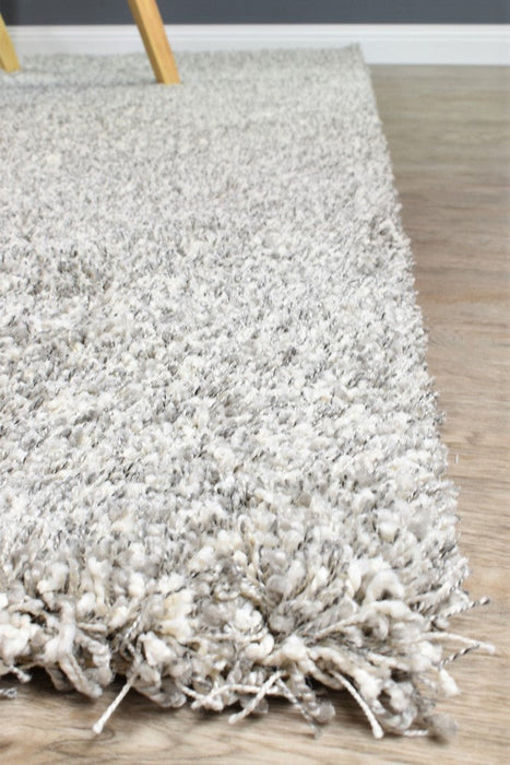 Plain Portland Shaggy Rug Grey 6699