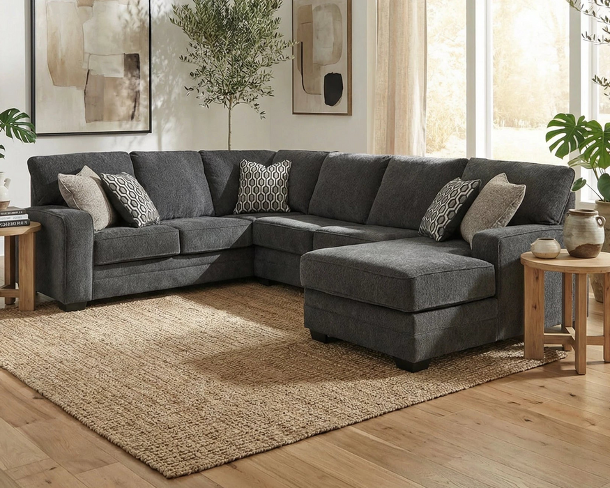 Tracling 6 Seater Fabric Chaise Modular