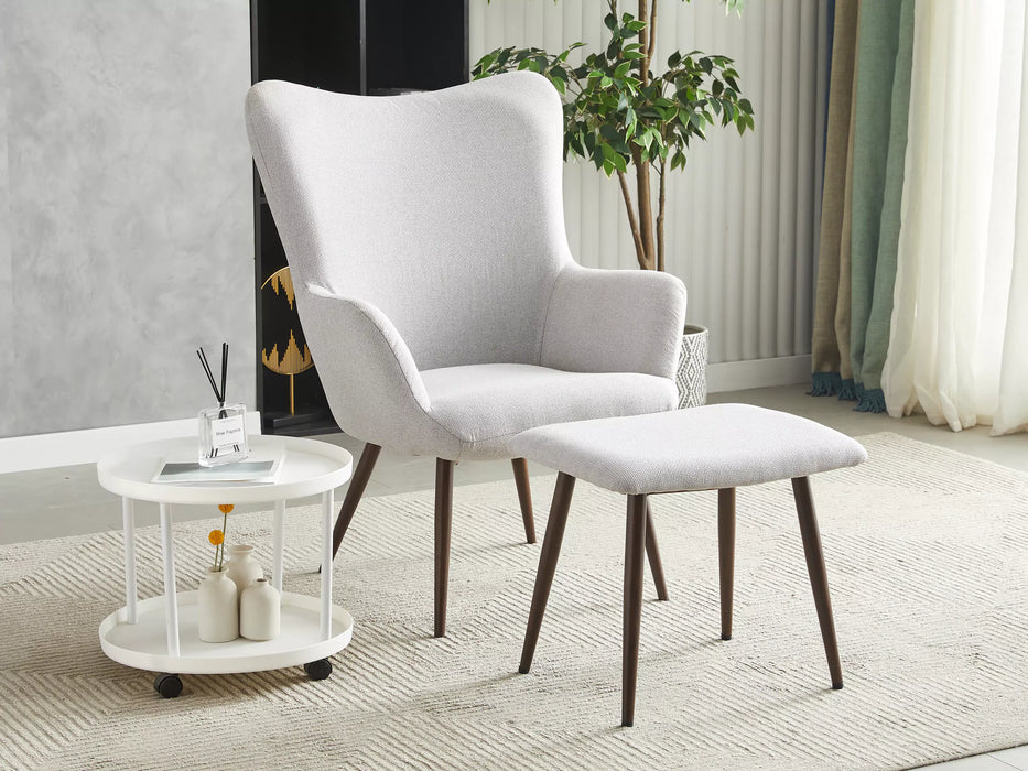 Alvis Fabric Tub Chair with Stool