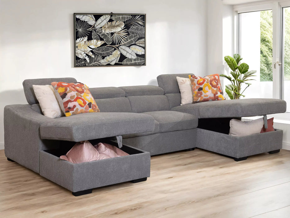 Harlan 4 Seater Fabric with LHF-RHF Sofabed