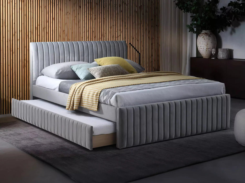Lloyd Fabric Bed with Single Trundle