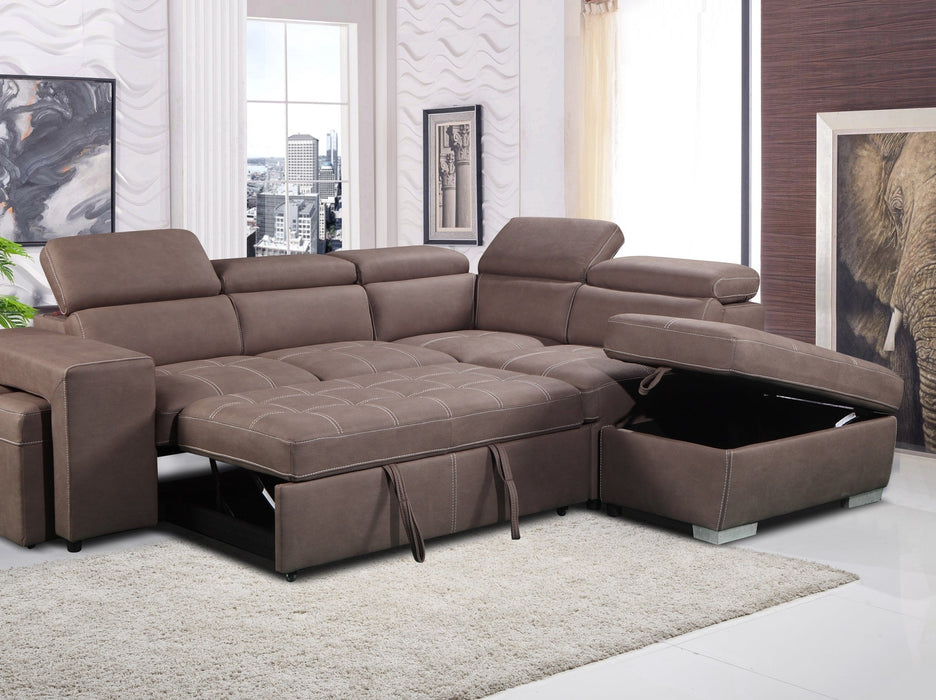 Positano 4 Seater Fabric Sofabed with Storage Ottoman + 2 Stools